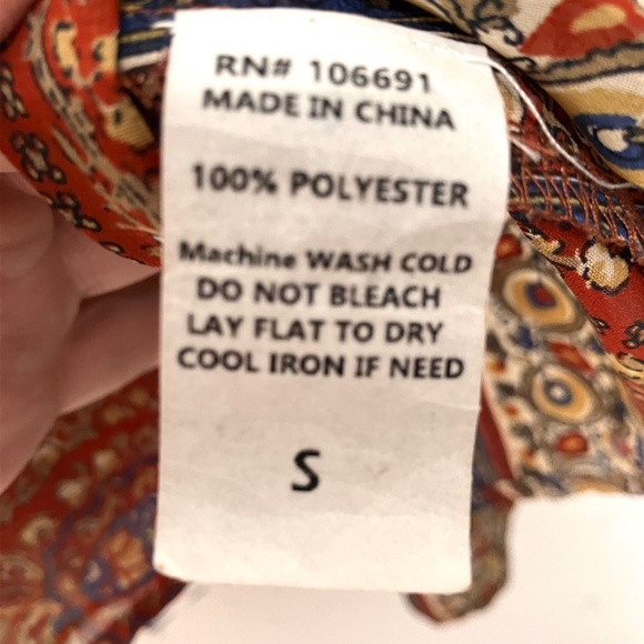 Sheer Paisley Boho Blouse with Bell Sleeves - Picture 7 of 9